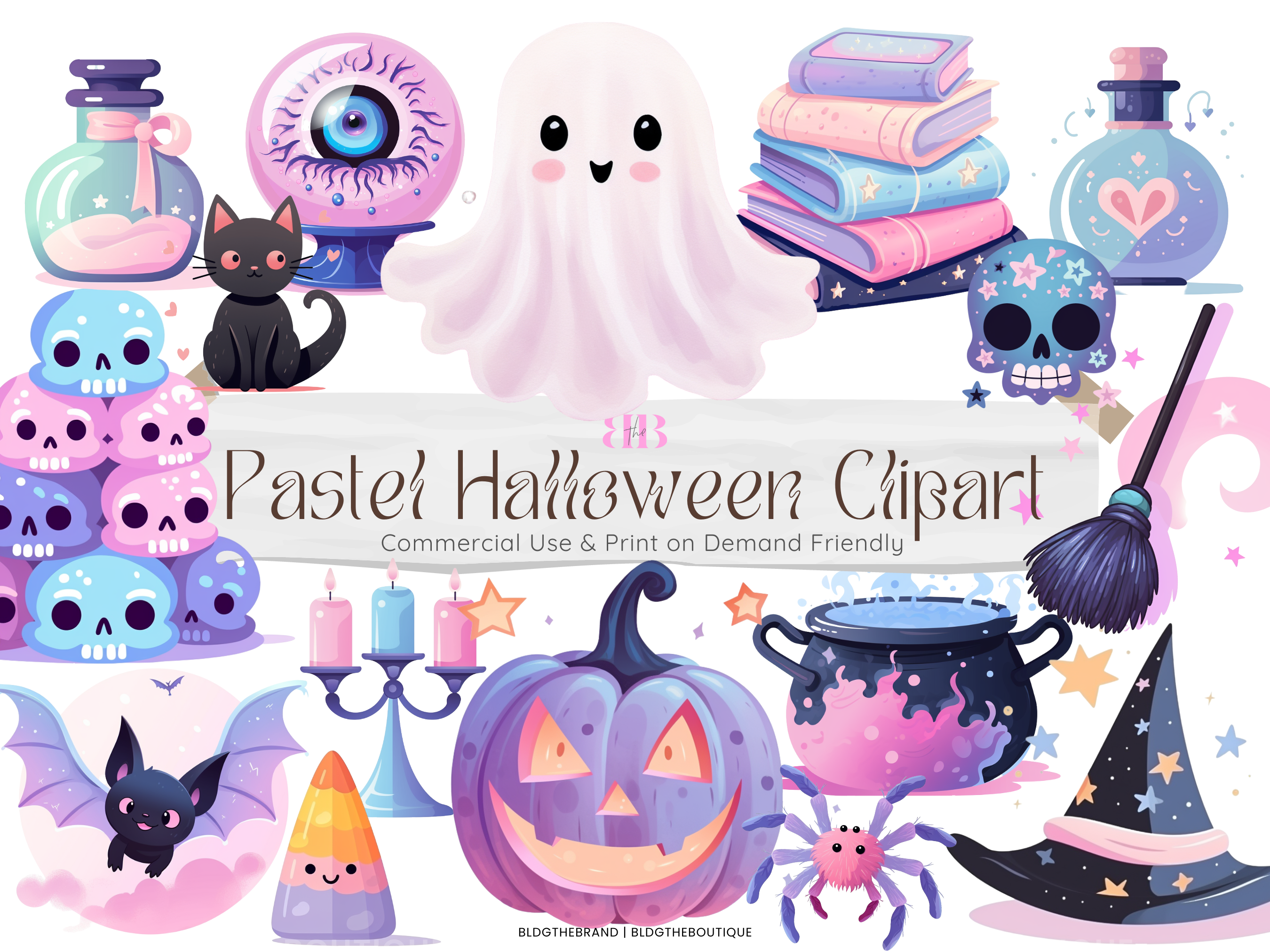 27 Cute Pastel Halloween PNG Sublimation Graphic by BLDGtheBrand ...