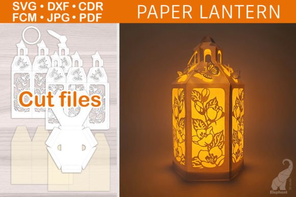 3d Floral Paper Lantern Svg Cut File Graphics