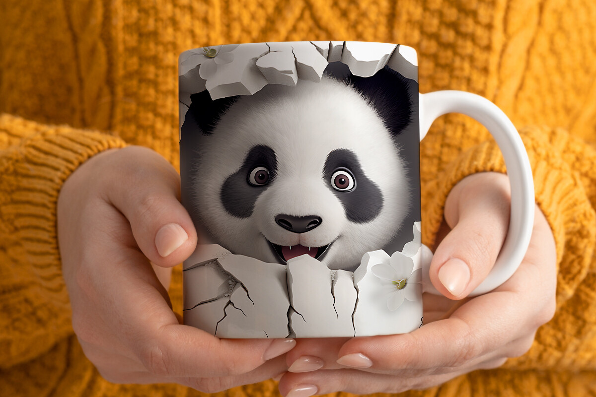 3D Panda Mug Wrap Png Graphic by Pandastic · Creative Fabrica
