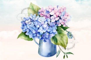 Hydrangea Watercolor Clipart Graphic by christina.clipart · Creative ...