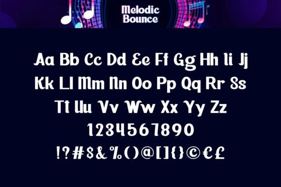 Melodic Bounce Font PNG with transparent background - Preview 3