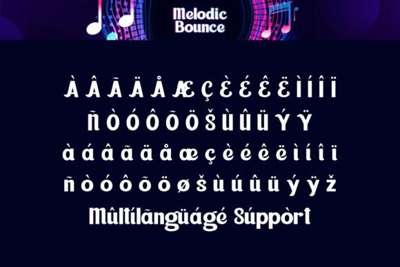 Melodic Bounce Font PNG with transparent background - Preview 6