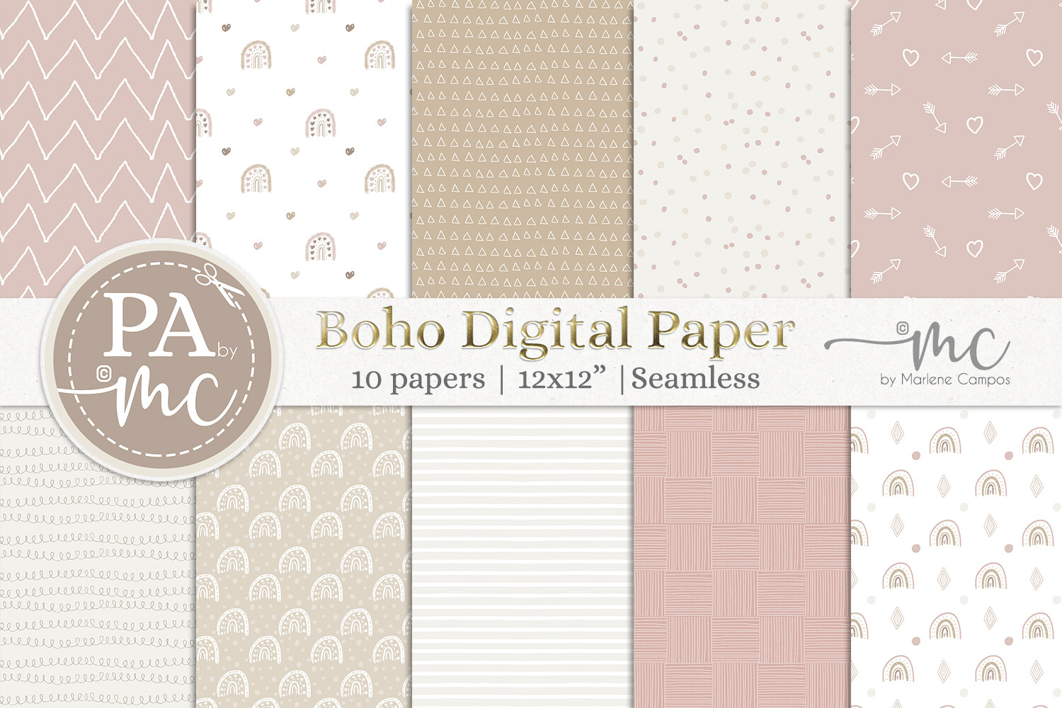 Natural Boho Digital Paper Seamless Graphic by paperart.bymc · Creative ...