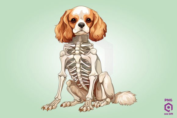 Skeleton Spaniel Dog Clipart Graphic by Quoteer · Creative Fabrica