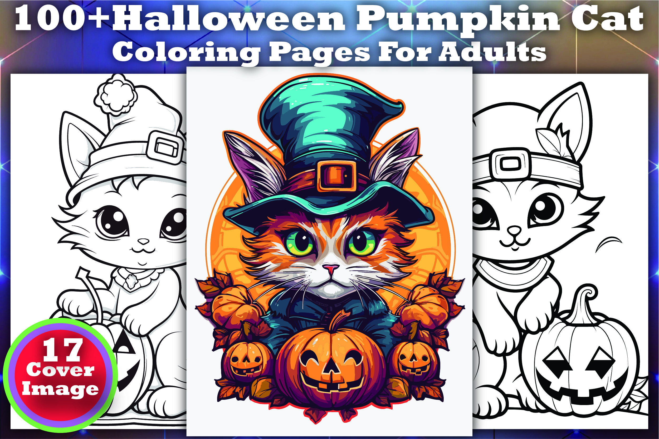 100+Halloween Pumpkin Cat Coloring Pages