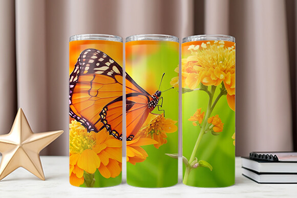 20 Oz Butterfly Flower Tumbler Wrap Graphic by Creative Booth ...