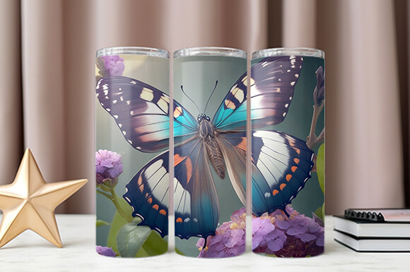 20 Oz Butterfly Flower Tumbler Wrap Graphic by Creative Booth ...