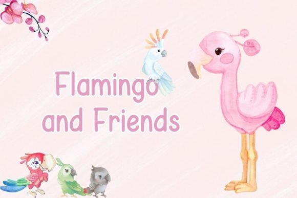 Beautiful Flamingo Font PNG with transparent background - Preview 3