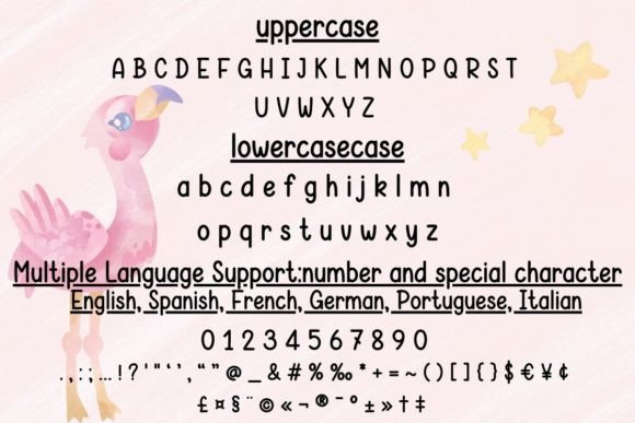 Beautiful Flamingo Font PNG with transparent background - Preview 4