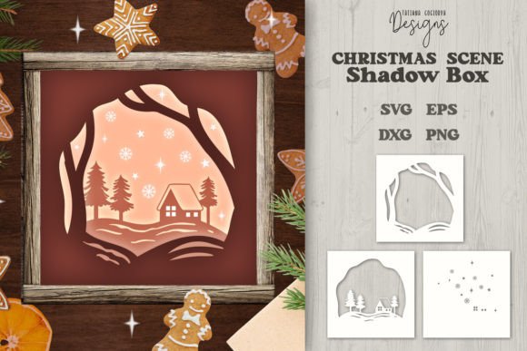 Cozy Cottage Forest Shadow Box SVG