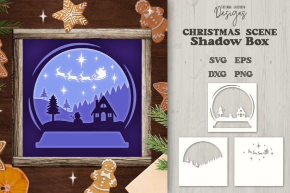 Crystal Ball Christmas Shadow Box SVG