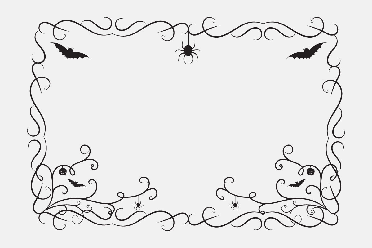 Halloween Wilds Swirls Square Border