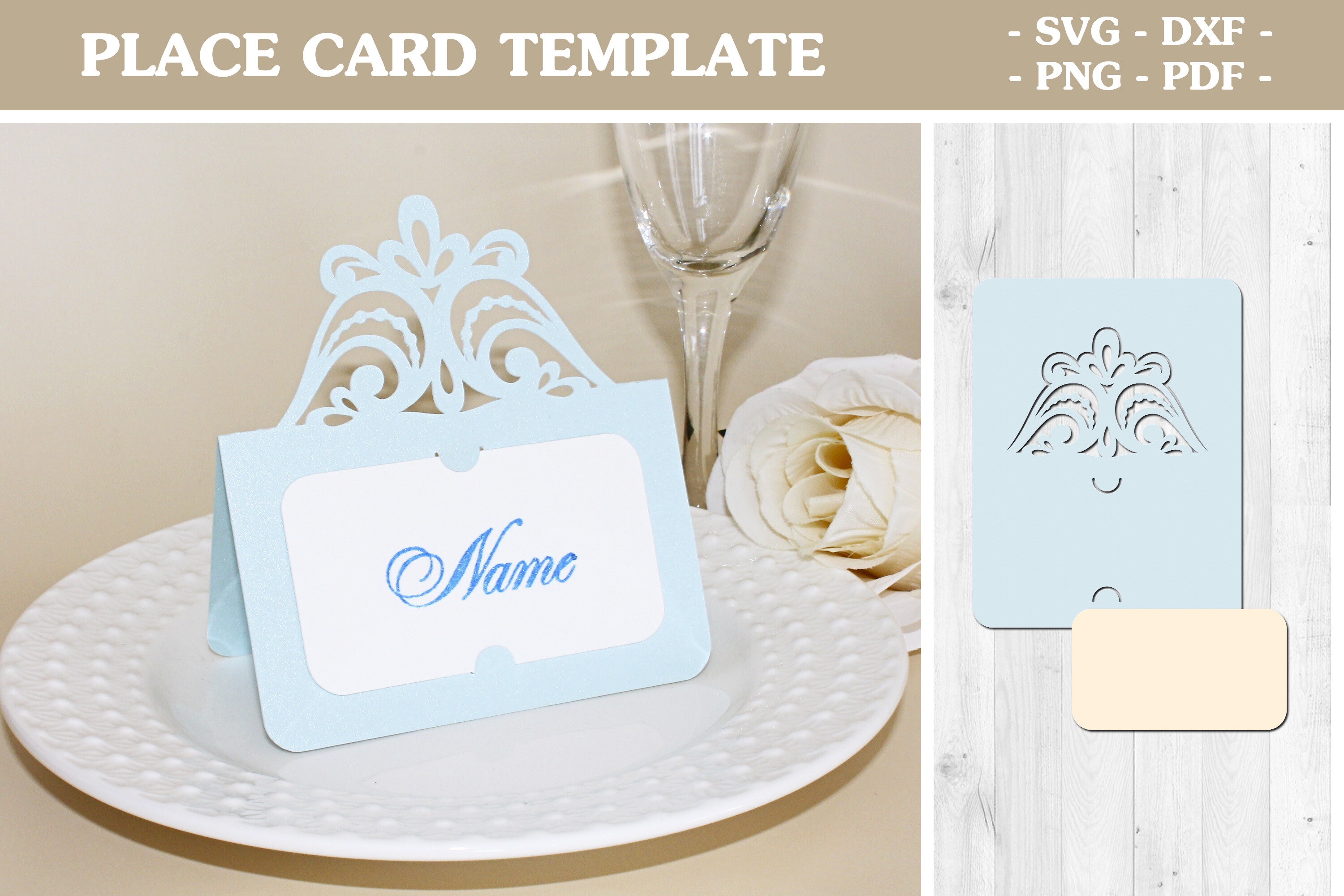 Lace place card template