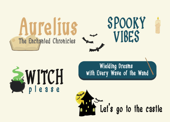 Magic and Spell Font PNG with transparent background - Preview 2