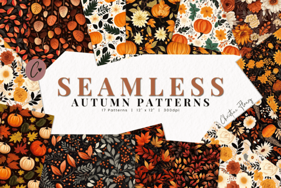 Seamless Autumn Patterns Digital Paper