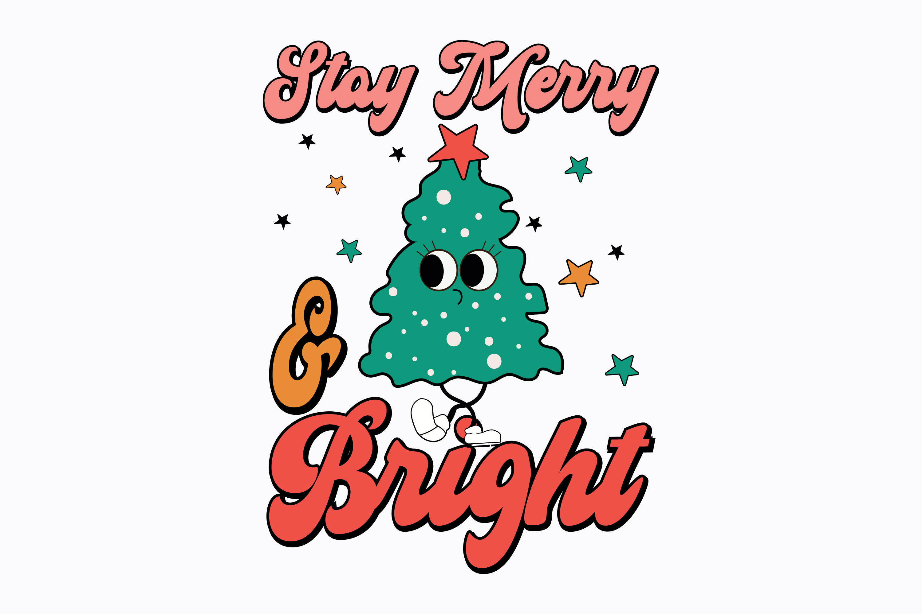 Stay Merry and Bright Christmas Retro Graphic by Svg Box · Creative Fabrica