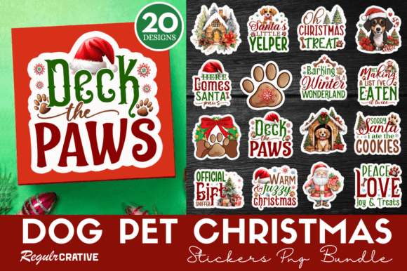 Dog Pet Christmas Stickers Bundle