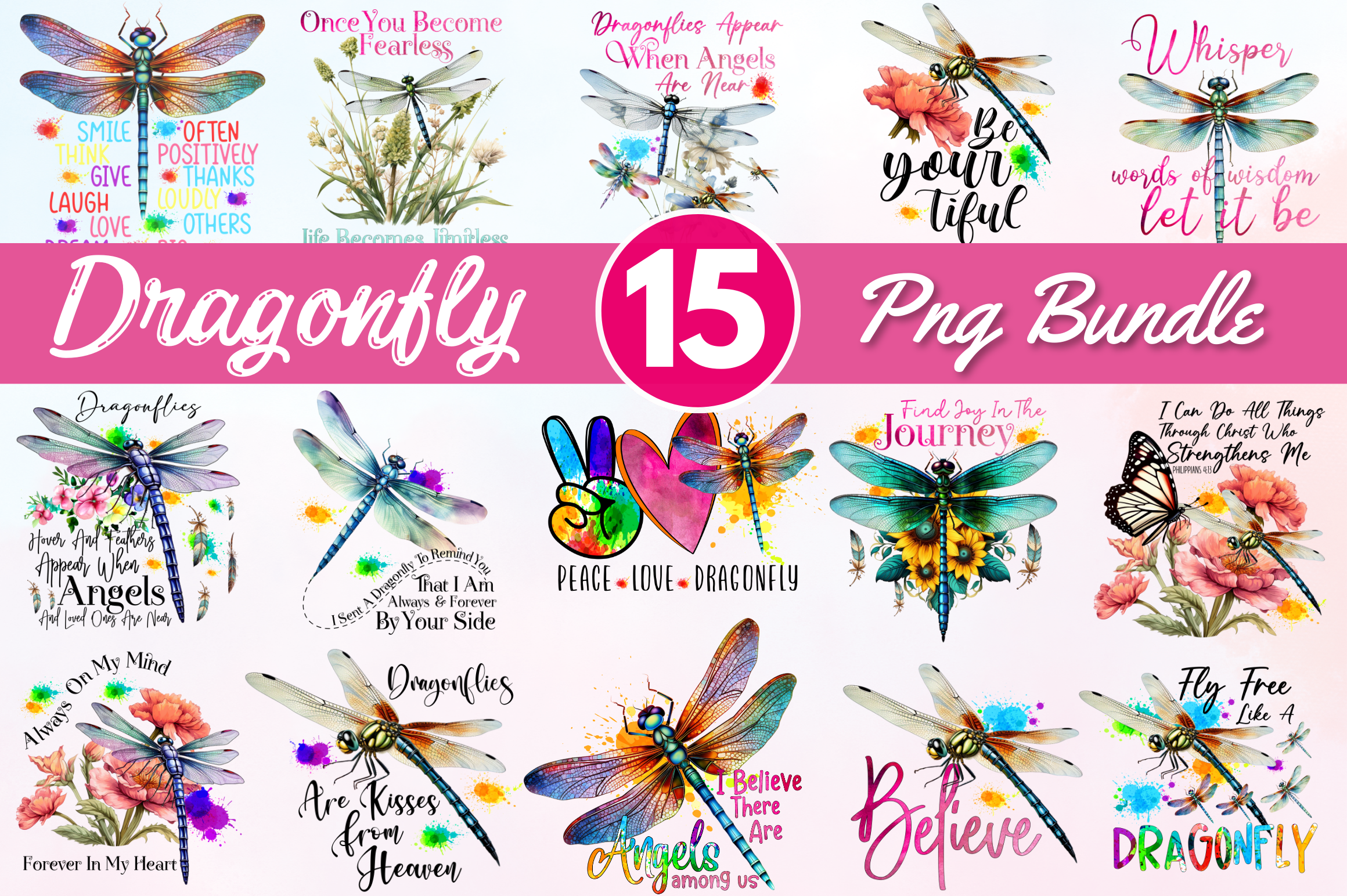 Dragonfly Sublimation Bundle Graphic by Regulrcrative · Creative Fabrica