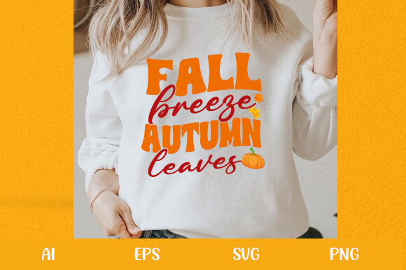 Fall Breeze and Autumn Leaves Graphic by Perfect Tees · Creative Fabrica
