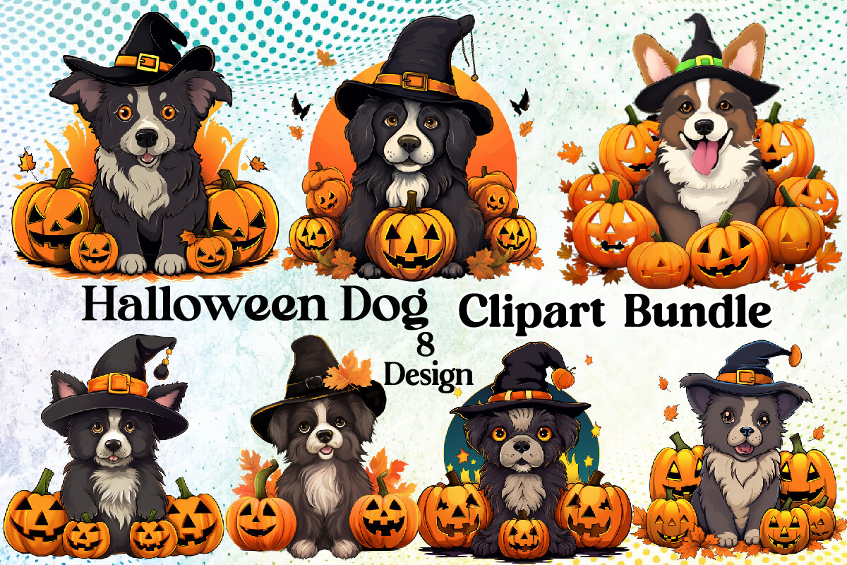 Halloween Dog Clipart Bundle Graphic by Bundle · Creative Fabrica