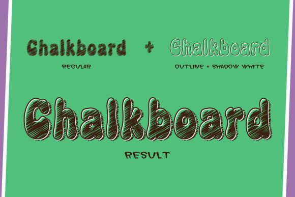 Retro Chalkboard Font PNG with transparent background - Preview 1