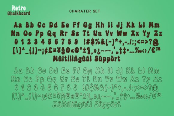 Retro Chalkboard Font PNG with transparent background - Preview 5