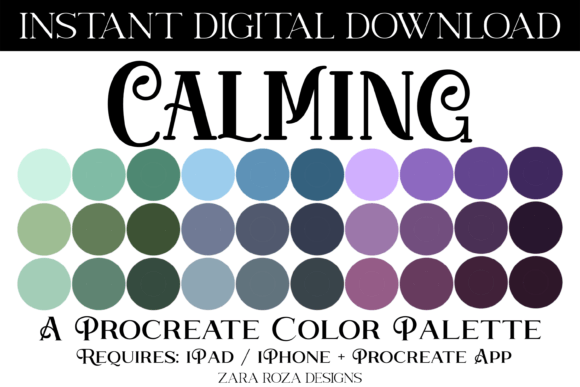 Calming Procreate Color Palette