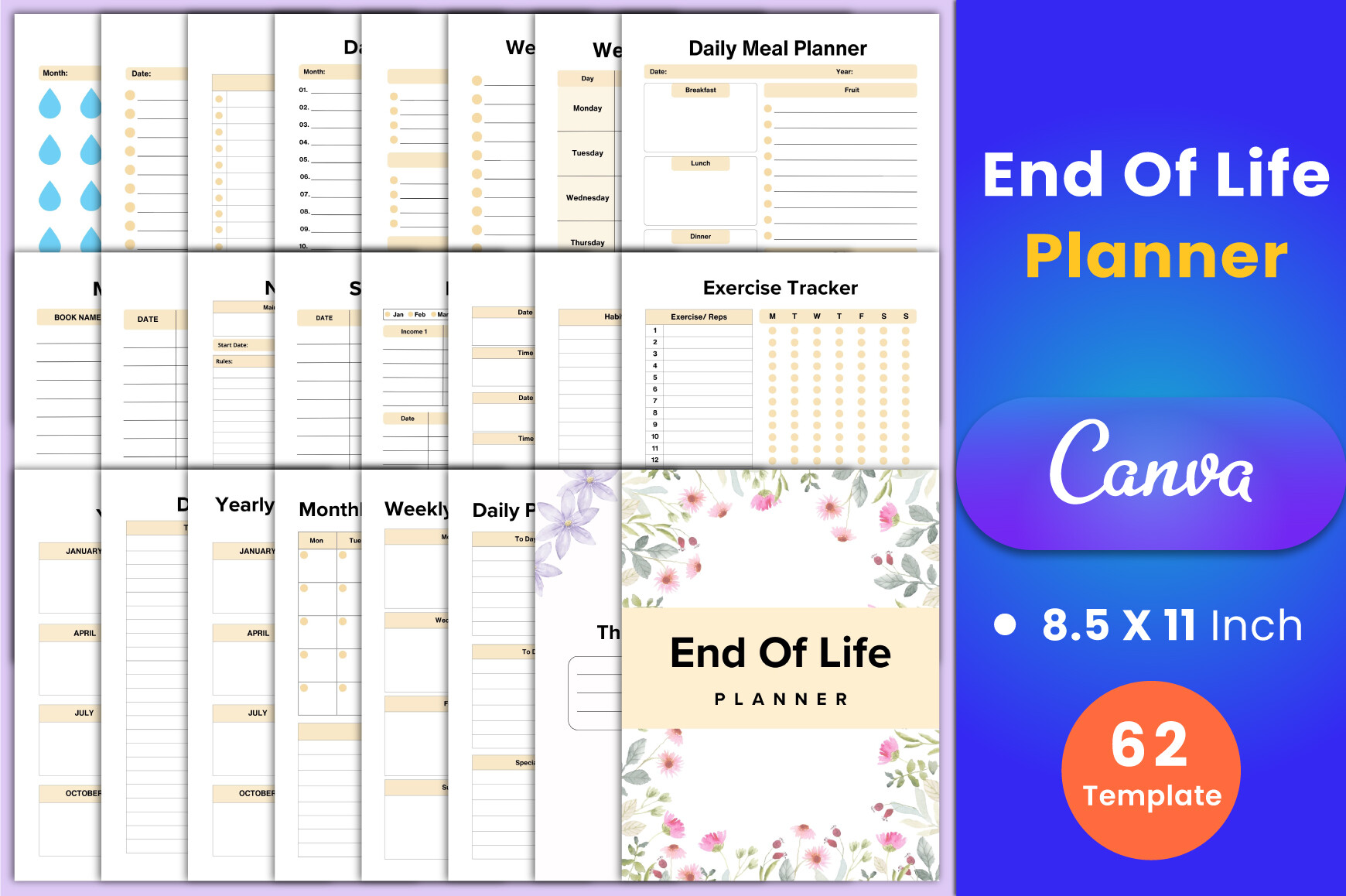 End of Life Planner Canva Interior Graphic by munjixpro · Creative Fabrica
