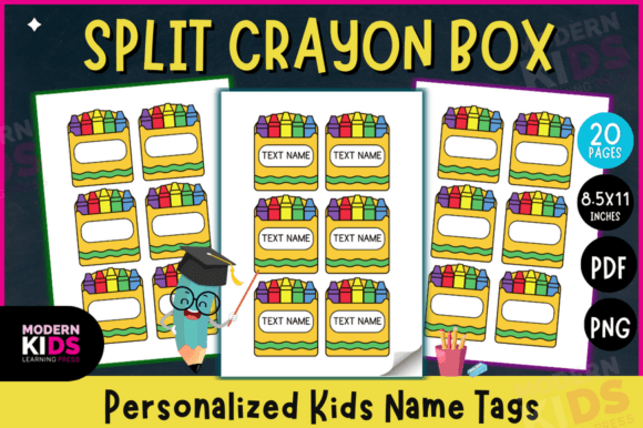 Split Crayon Box Personalized Kids Name