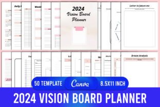 2024 Vision Board Planner Canva Template Graphic by designmela01 ...