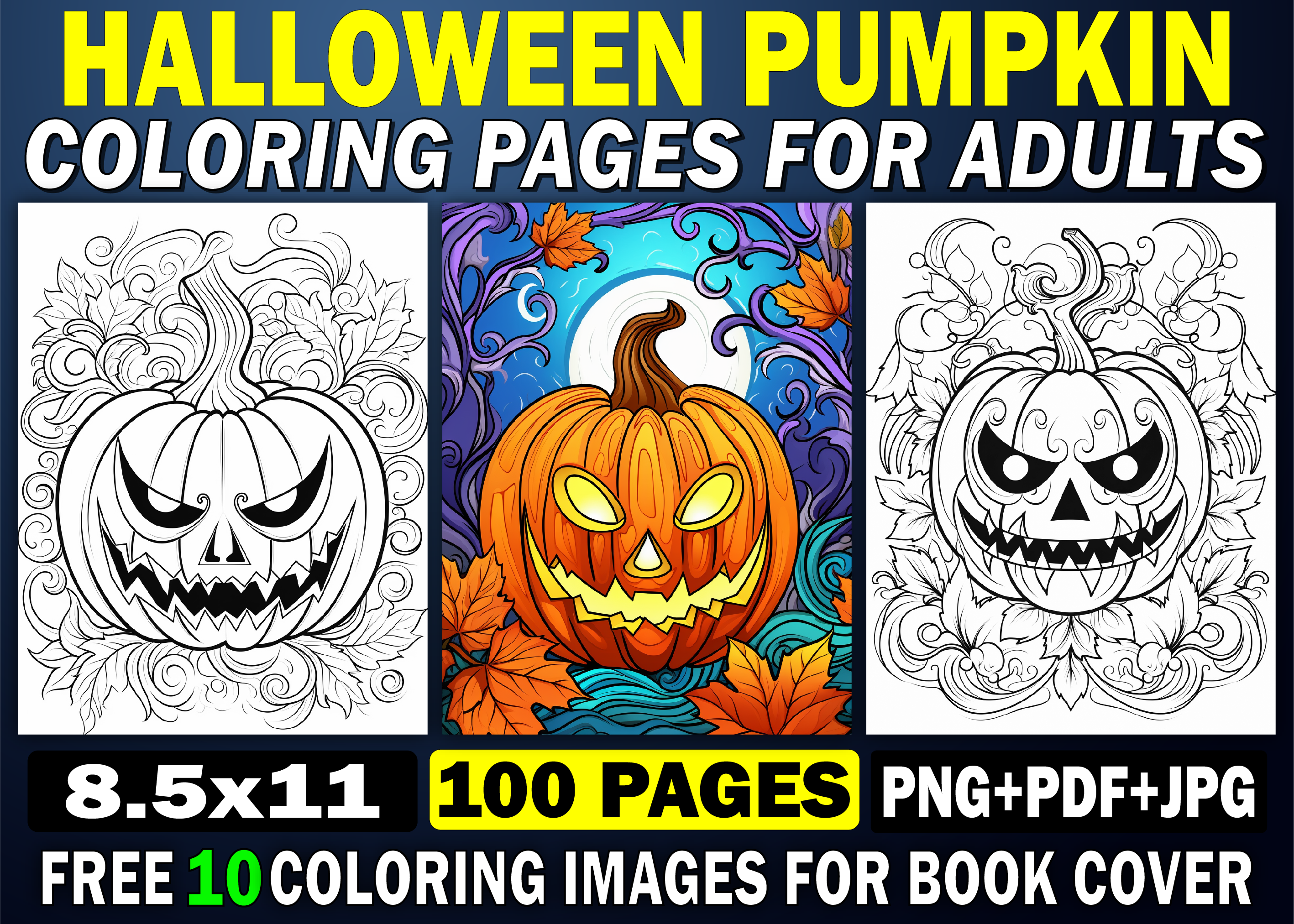 Adults Halloween Pumpkin Coloring Pages