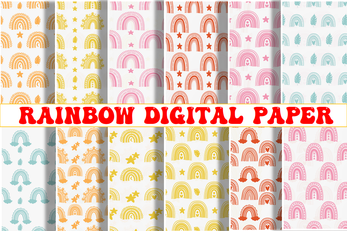 Boho Rainbows Pattern Graphic by LittlePerfect · Creative Fabrica