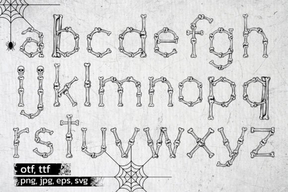 Bones Skeleton Font PNG with transparent background - Preview 2