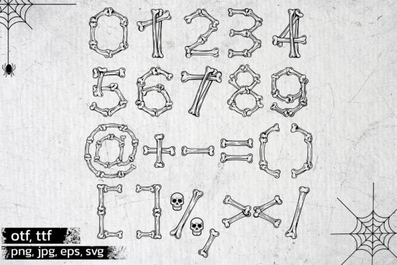 Bones Skeleton Font PNG with transparent background - Preview 3