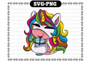 Cute Boba Tea Unicorn Svg and Png Graphic by Lifua · Creative Fabrica