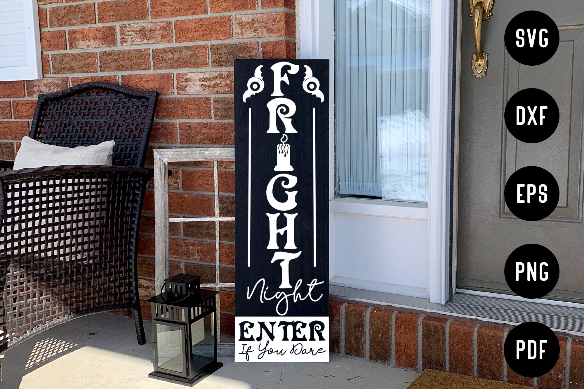 Fright Night - Halloween Porch Sign SVG Graphic by CraftlabSVG ...