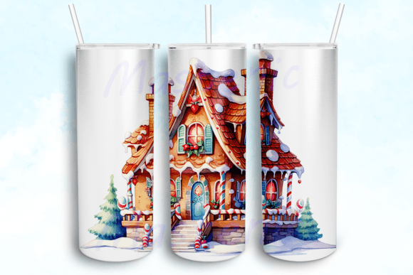 Gingerbread House Dreams Tumbler Png Graphics