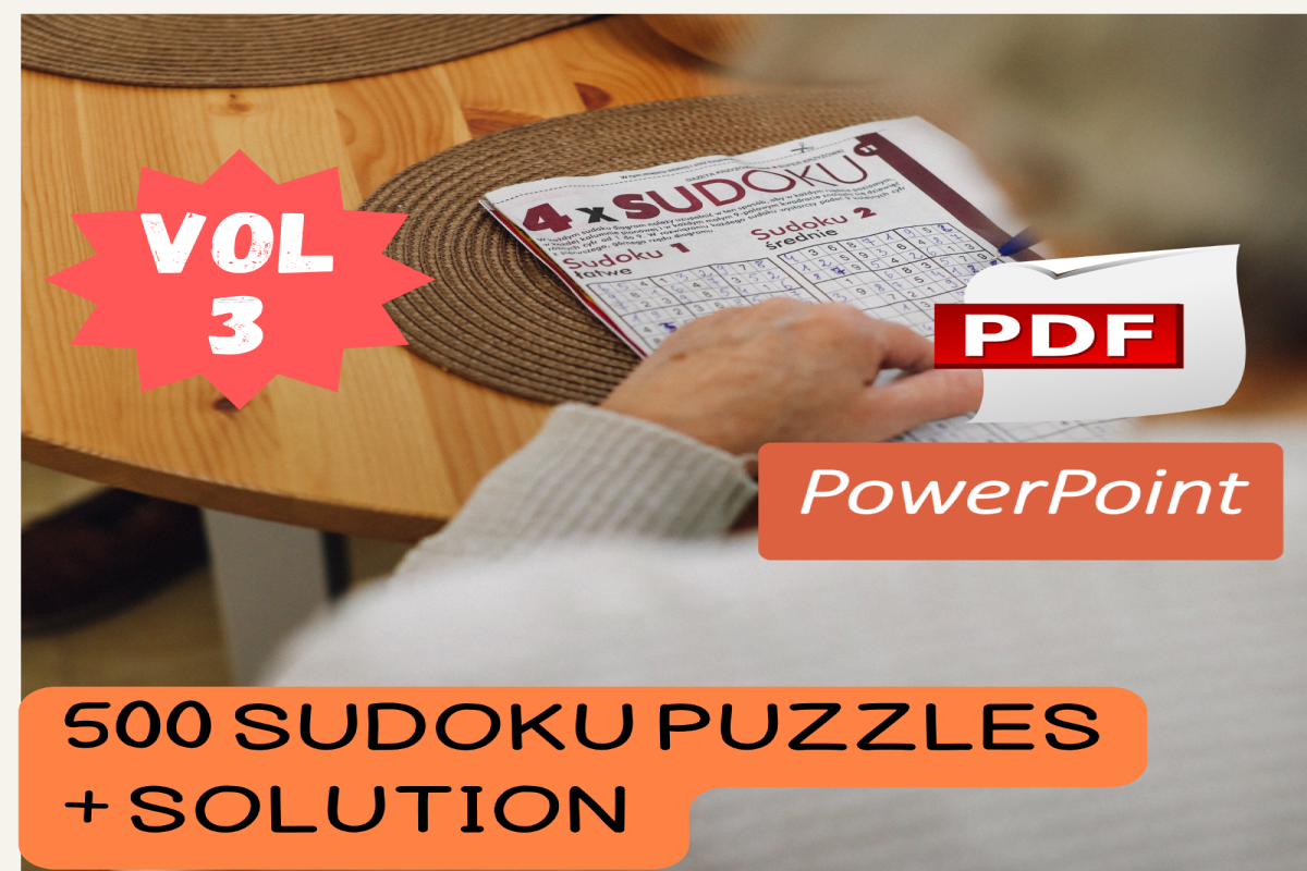 500 SUDOKU PUZZLES VOL3 PDF + PPTX Graphic by BigCreator · Creative Fabrica