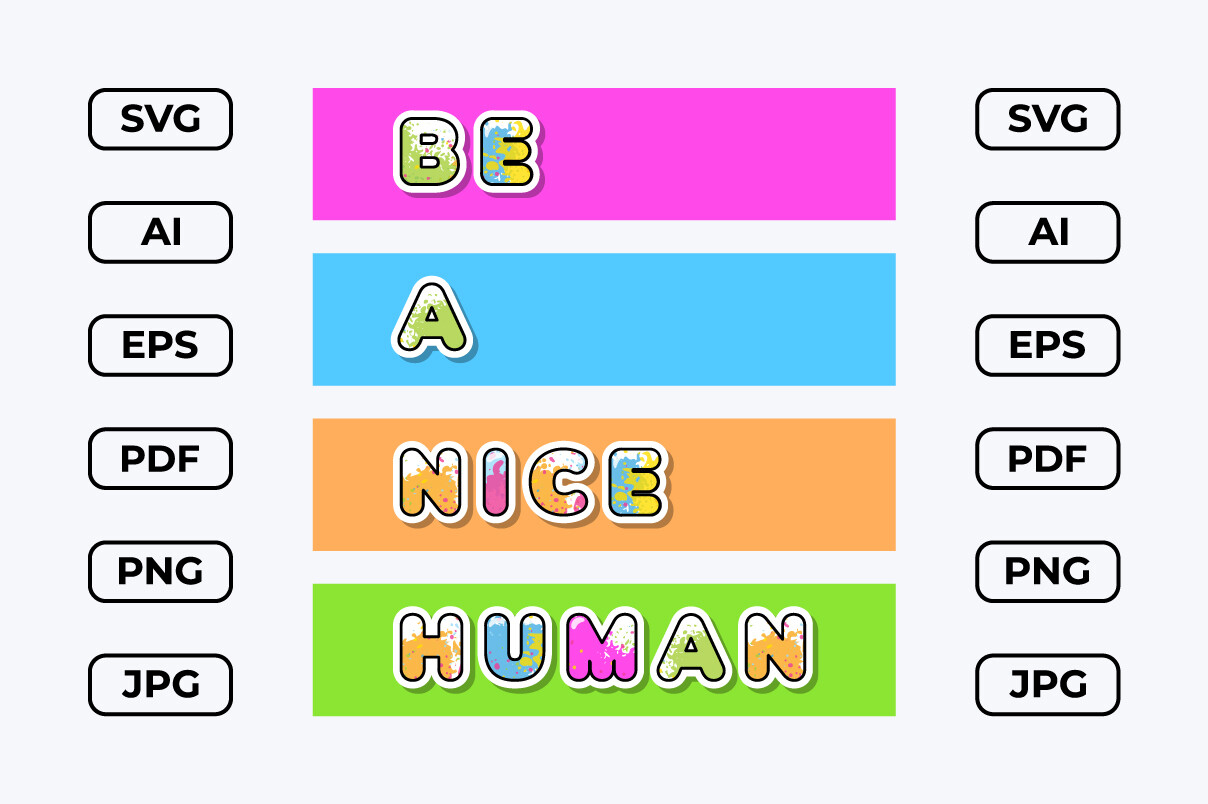 Be a Nice Human Colorful T-shirt Design Graphic by srempire · Creative ...