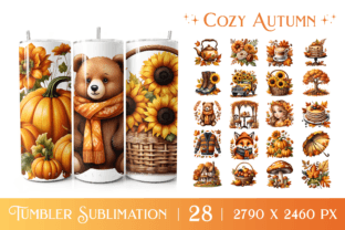 Cozy Fall Tumbler Wrap Sublimation Graphic by Finiolla Design ...