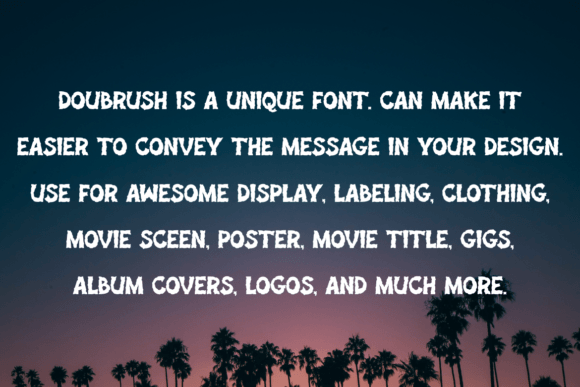 Doubrush Font PNG with transparent background - Preview 1