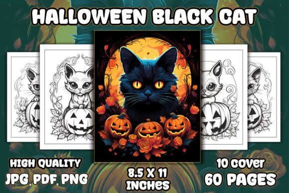 Halloween Black Cat Coloring Pages