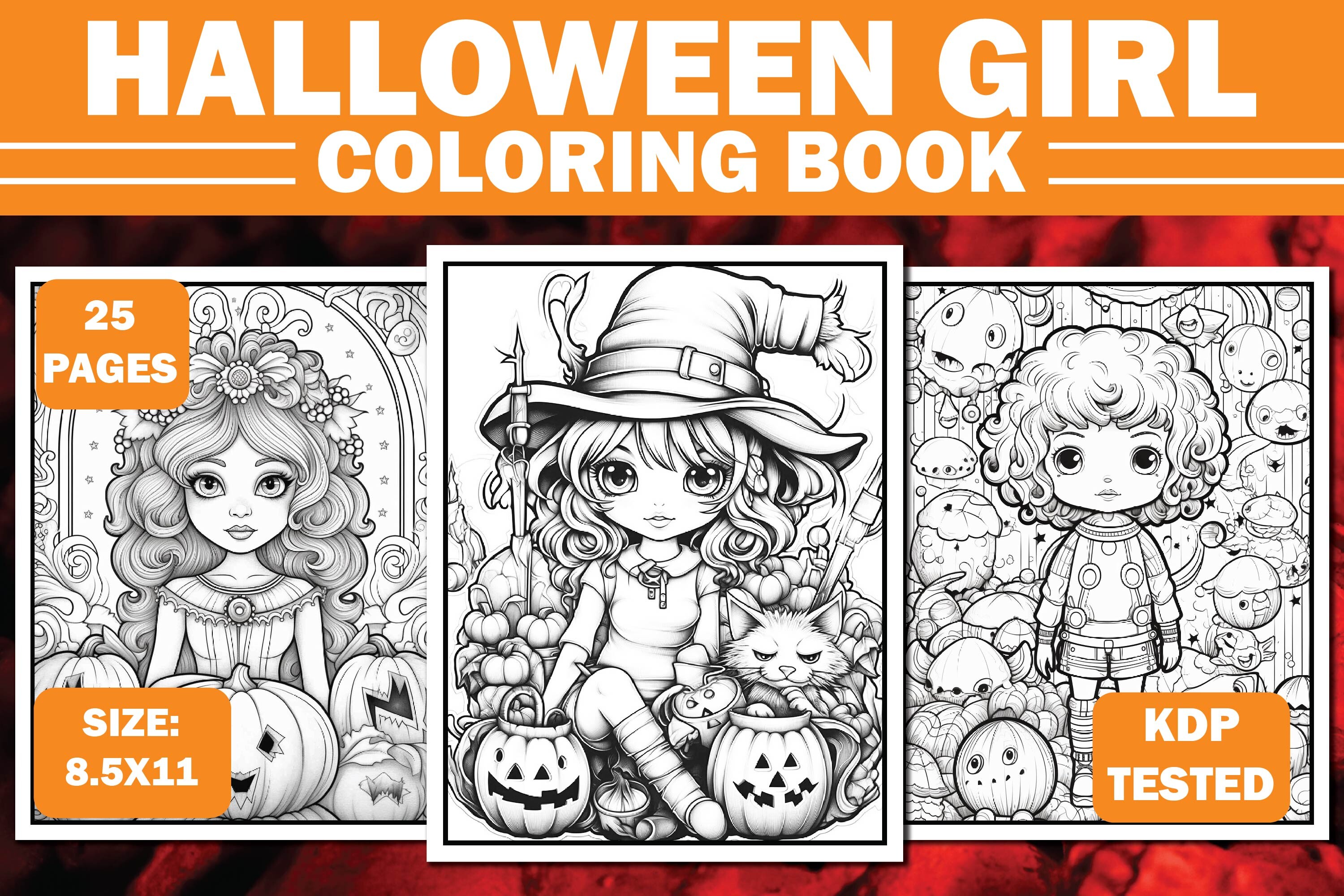 Halloween Coloring Book KDP Graphic by Design Empire · Creative Fabrica