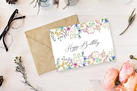 Spring Garden Floral Birthday Card — Printable