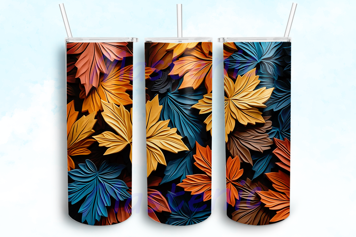 Autumn Fall Leaves Tumbler PNG Graphic by Mastenic · Creative Fabrica