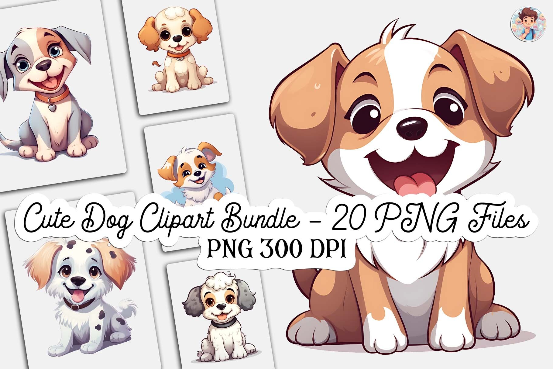 Cute Dog Clipart Bundle - 20 PNG Graphic by Lloy Design · Creative Fabrica