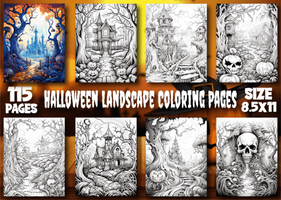 Halloween Landscape Coloring Pages