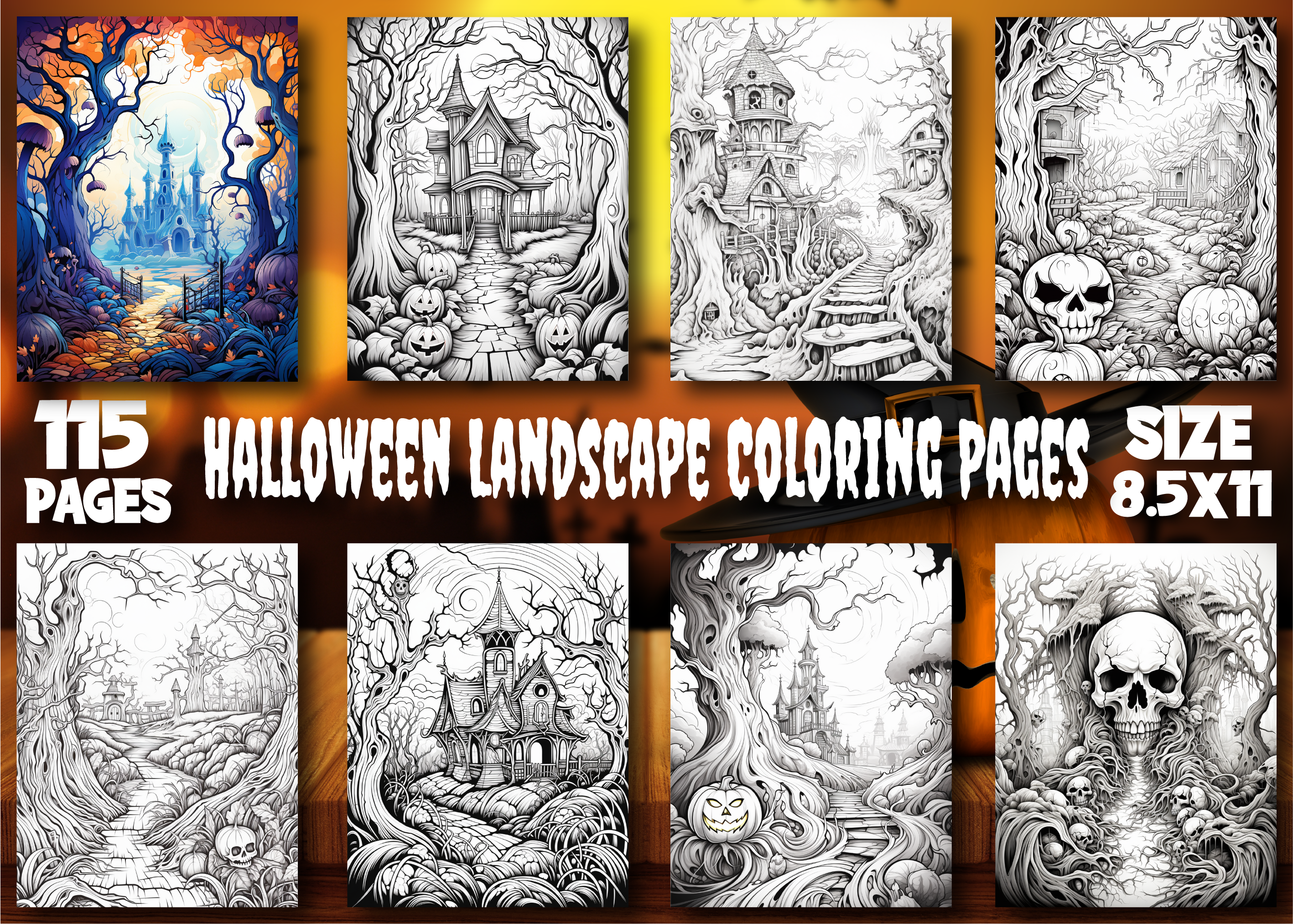 Halloween Landscape Coloring Pages