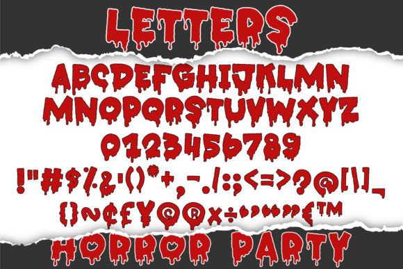 Horror Party Font PNG with transparent background - Preview 6