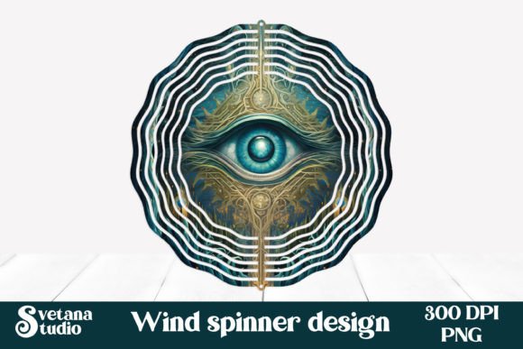 Mystical Eye Wind Spinner Graphic Crafts By Svetlanakrasdesign